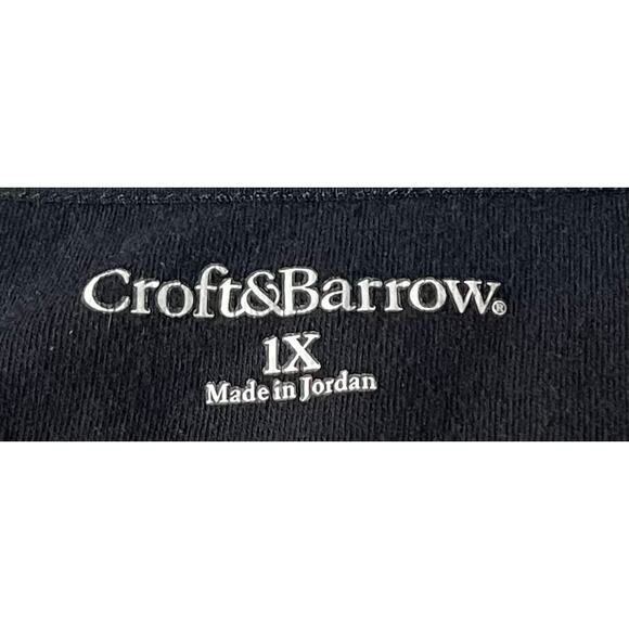CROFT & BARROW LONG SLV PULL-OVER CREW NECK TOP/T-SHIRT, WOMENS, 1X, BLACK - Picture 9 of 11